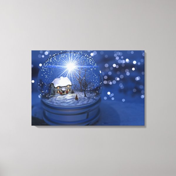 Starlight Globe Christmas Canvas Print