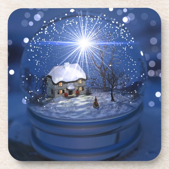 Starlight Globe Christmas Coasters (Front)