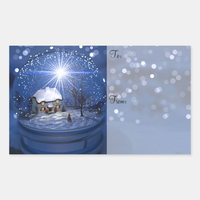 Starlight Globe Christmas Gift Labels (Front)