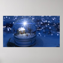 Starlight Globe Christmas Print