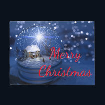 Starlight Globe Merry Christmas Doormat