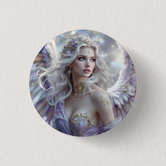 Starlight Grace – Celestial Princess of Dawn Button (Front)