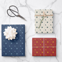 Starlight in three colors wrapping paper set of 3