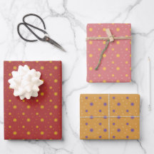 Starlight in three colors wrapping paper set of 3