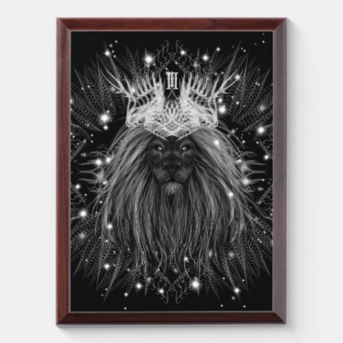 Starlight Lion with Crown Monogram Award Plaque