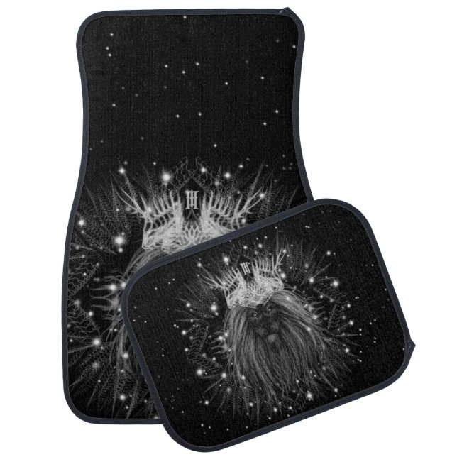 Starlight Lion with Crown Monogram Car Floor Mat (Set)