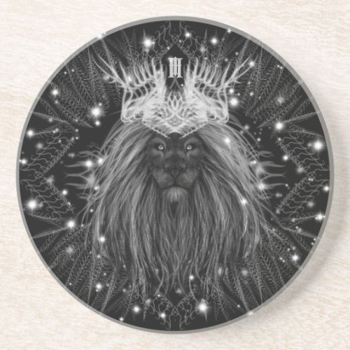 Starlight Lion with Crown Monogram Coaster