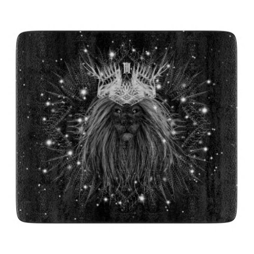 Starlight Lion with Crown Monogram Cutting Board