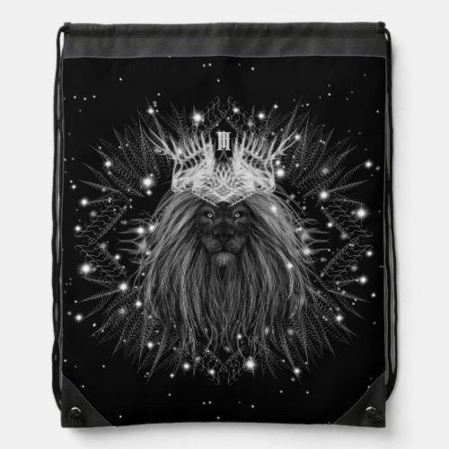 Starlight Lion with Crown Monogram Drawstring Bag