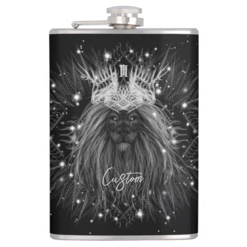 Starlight Lion with Crown Monogram Flask