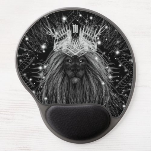 Starlight Lion with Crown Monogram Gel Mouse Pad
