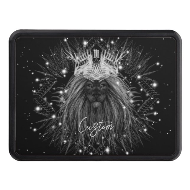 Starlight Lion with Crown Monogram Hitch Cover (Front)