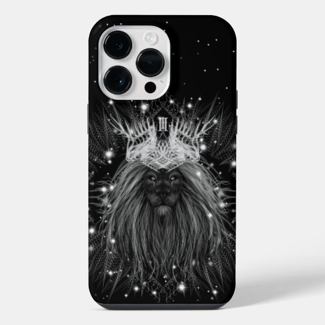 Starlight Lion with Crown Monogram Iphone Case (Back)