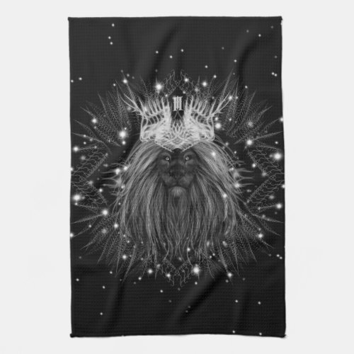Starlight Lion with Crown Monogram Kitchen Towel