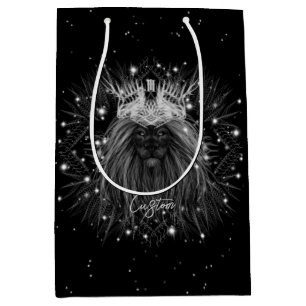 Starlight Lion with Crown Monogram Medium Gift Bag