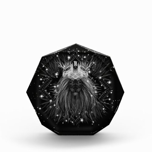 Starlight Lion with Crown Monogram Photo Block