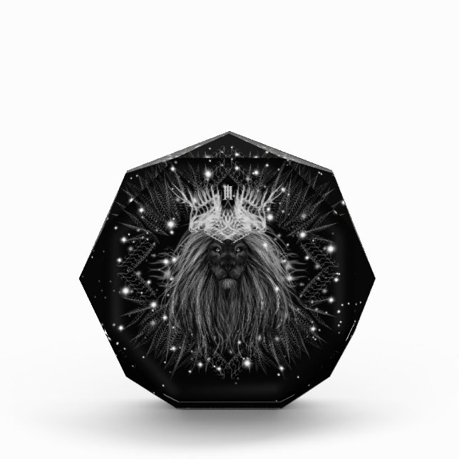 Starlight Lion with Crown Monogram Photo Block (Front)