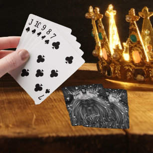 Starlight Lion with Crown Monogram Playing Cards