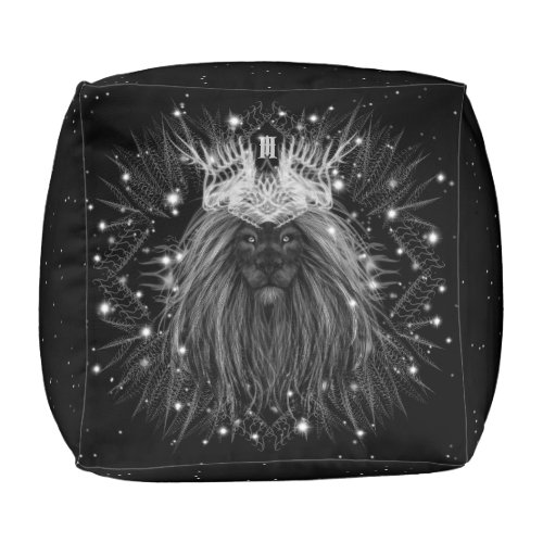 Starlight Lion with Crown Monogram Pouf