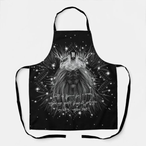 Starlight Lion with Crown Monogram Quote Apron