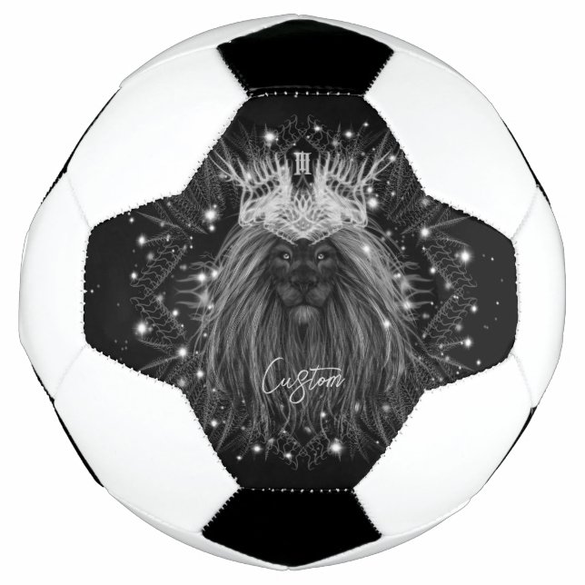 Starlight Lion with Crown Monogram Soccer Ball (Front)