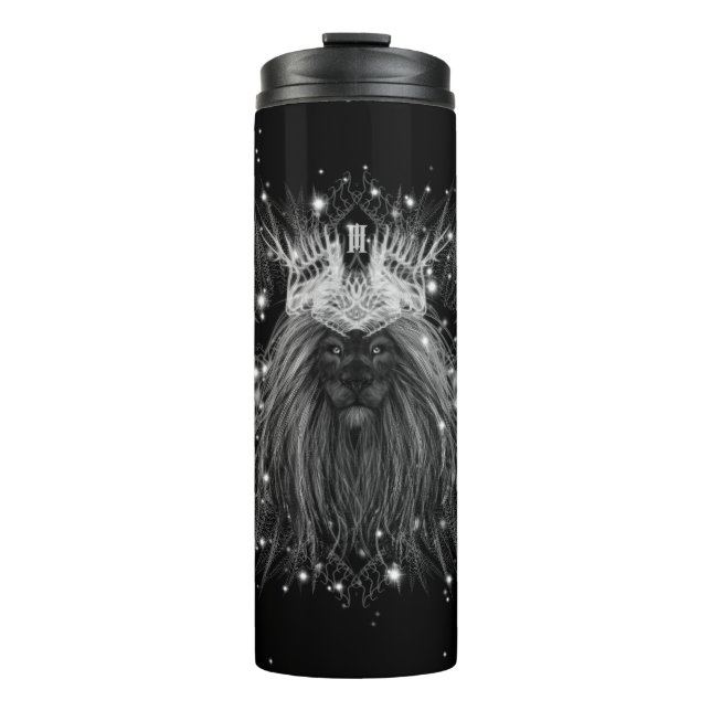 Starlight Lion with Crown Monogram Thermal Tumbler (Front)