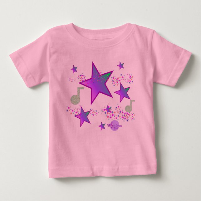 Starlight Lullaby Pink Baby Tutu Bodysuit (Front)
