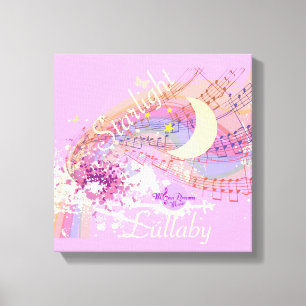 Starlight Lullaby Pink Wrapped Canvas Print
