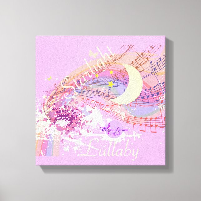 Starlight Lullaby Pink Wrapped Canvas Print (Front)