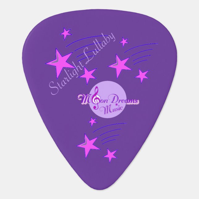 Starlight Lullaby Purple Guitar Pick (Front)