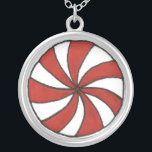 Starlight Mint Peppermint Christmas Candy Holiday Silver Plated Necklace<br><div class="desc">Necklace features an original marker illustration of a delicious peppermint "starlight mint" candy. Great as a stocking stuffer or for Christmas gift-giving!

This design is also available on other products. Don't see what you're looking for? Need help with customization? Contact Rebecca to have something designed just for you.</div>