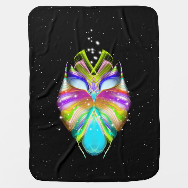 Starlight Oracle Owl Baby Blanket (Front)