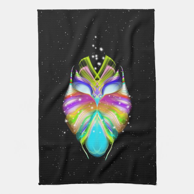 Starlight Oracle Owl Kitchen Towel (Vertical)