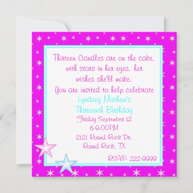 Starlight Party Invitation (Front)