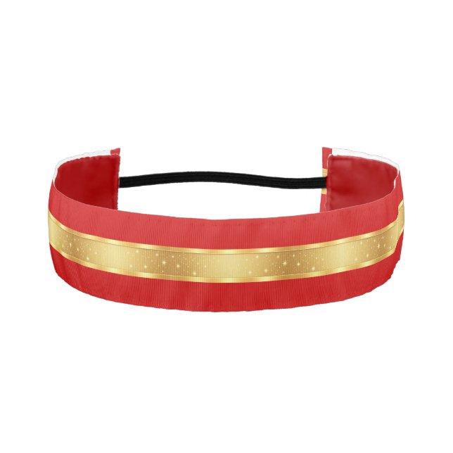 Starlight Red & Gold Athletic Headband (Front)