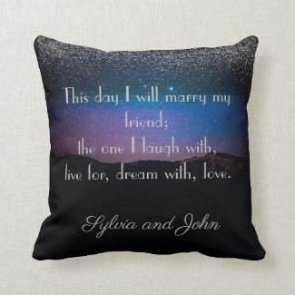 Starlight Romantic Wedding Theme Throw Pillow