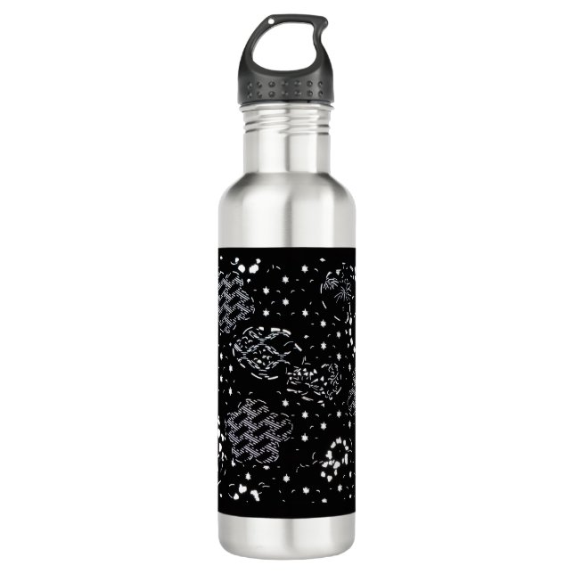 Starlight Silkscreen flask design Stainless Steel Water Bottle (Front)