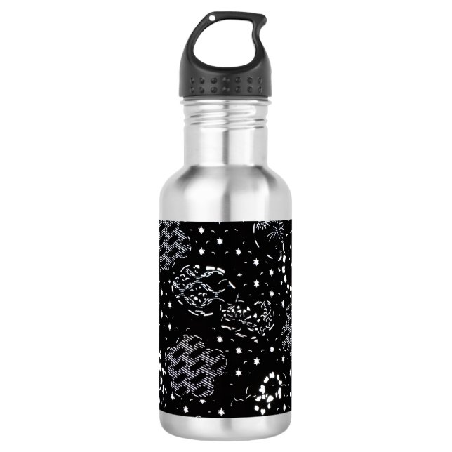 Starlight Silkscreen flask design Stainless Steel Water Bottle (Front)