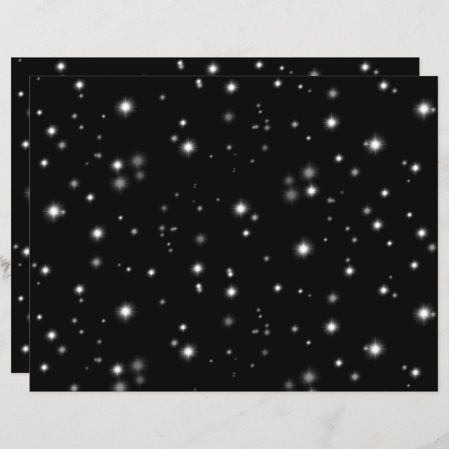 Starlight Sparkles Black and White Stars (Front/Back)