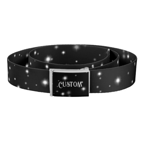 Starlight Sparkles Black and White Stars Belt