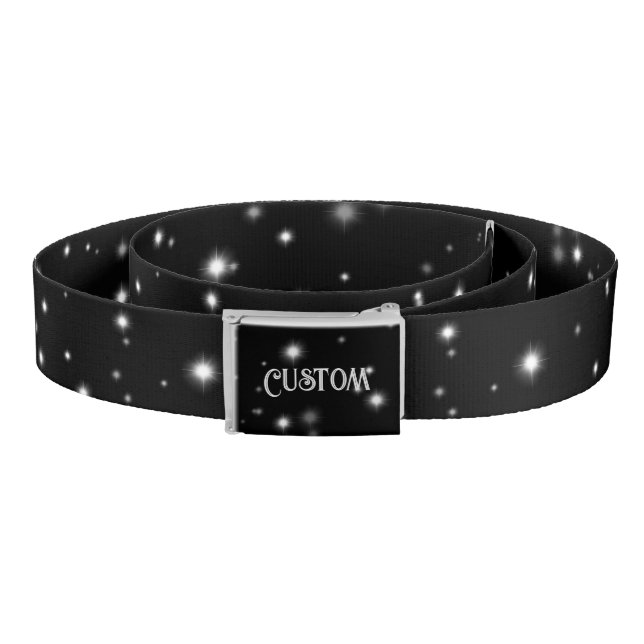 Starlight Sparkles Black and White Stars Belt (Coil)