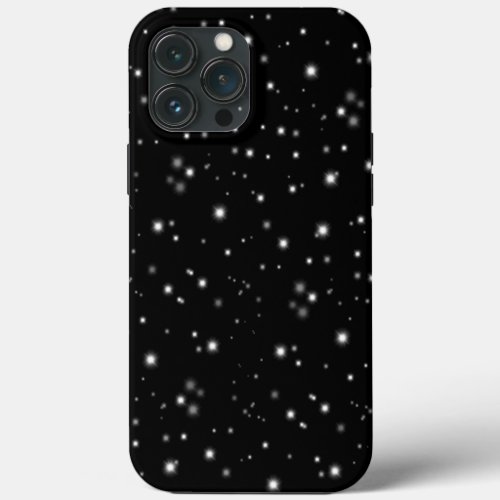 Starlight Sparkles Black and White Stars iPhone 13 Pro Max Case