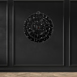 Starlight Sparkles Black and White Stars Dart Board<br><div class="desc">Starry night sky pattern of bright shining stars in mixed sizes on a black background. ♡ Idyllfire</div>