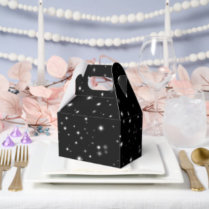 Starlight Sparkles Black and White Stars Favor Boxes