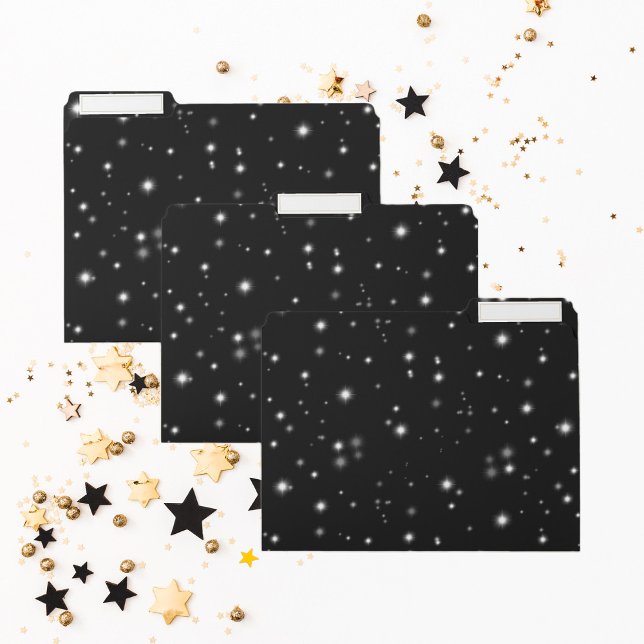 Starlight Sparkles Black and White Stars File Folder (Creator Uploaded)