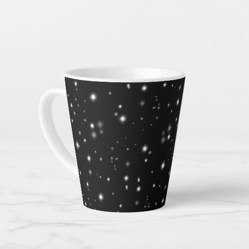 Starlight Sparkles Black and White Stars Latte Mug