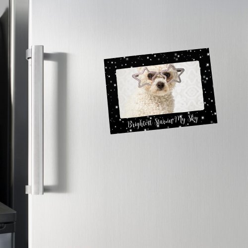 Starlight Sparkles Black and White Stars Magnetic Frame