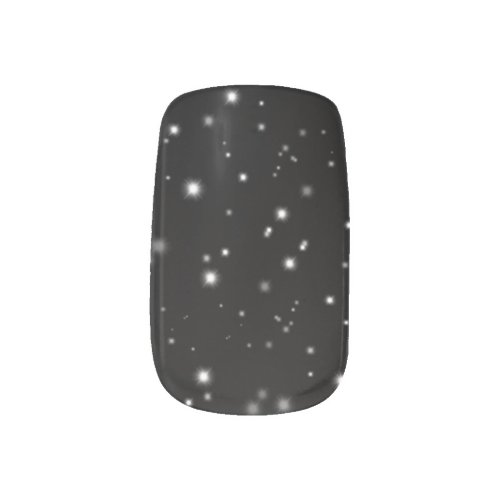 Starlight Sparkles Black and White Stars Minx Nail Art