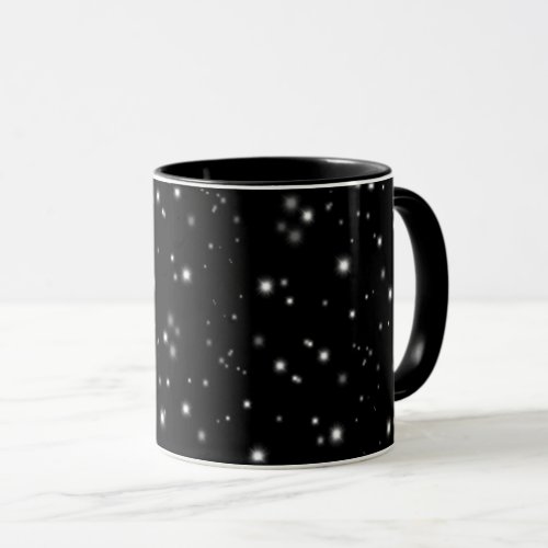 Starlight Sparkles Black and White Stars Mug