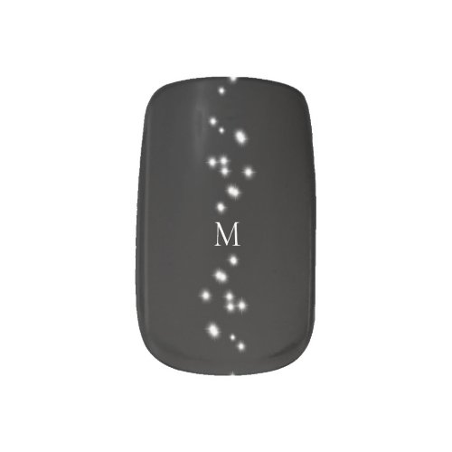 Starlight Spiral Black Monogram Minx Nail Art